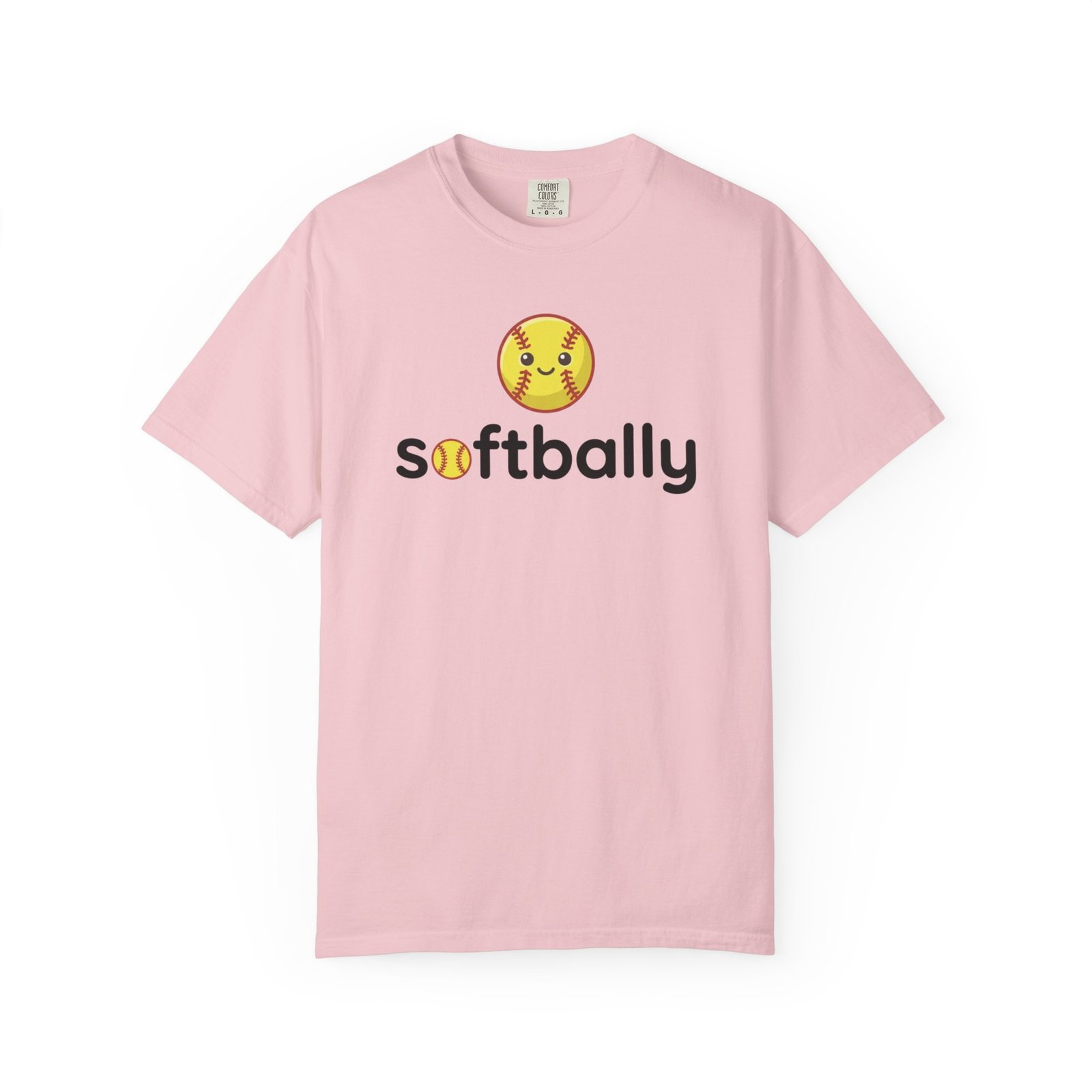 softbally logo tee — colorful softball graphic on comfort colors 1717 t shirt