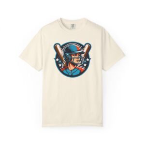 softball player graphic shirt — retro batter softball t‑shirt on comfort colors 1717 tee