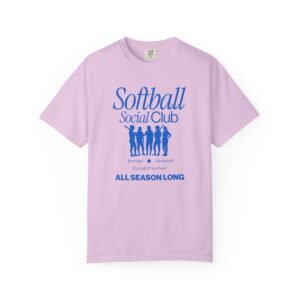 softball social club tee — all season long design on comfort colors 1717 t shirt
