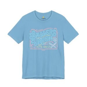 ballers union tee — 'ballers union hits daily' retro neon sign style t‑shirt