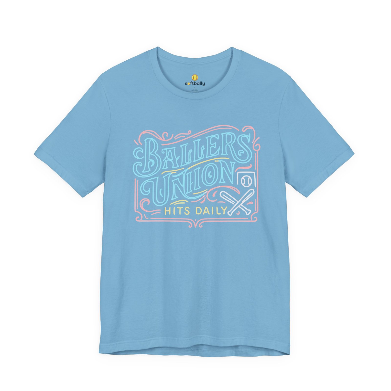 ballers union tee — 'ballers union hits daily' retro neon sign style t‑shirt ballers union tee — 'ballers union hits daily' retro neon sign style t‑shirt