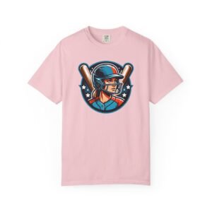 softball player graphic shirt — retro batter softball t‑shirt on comfort colors 1717 tee