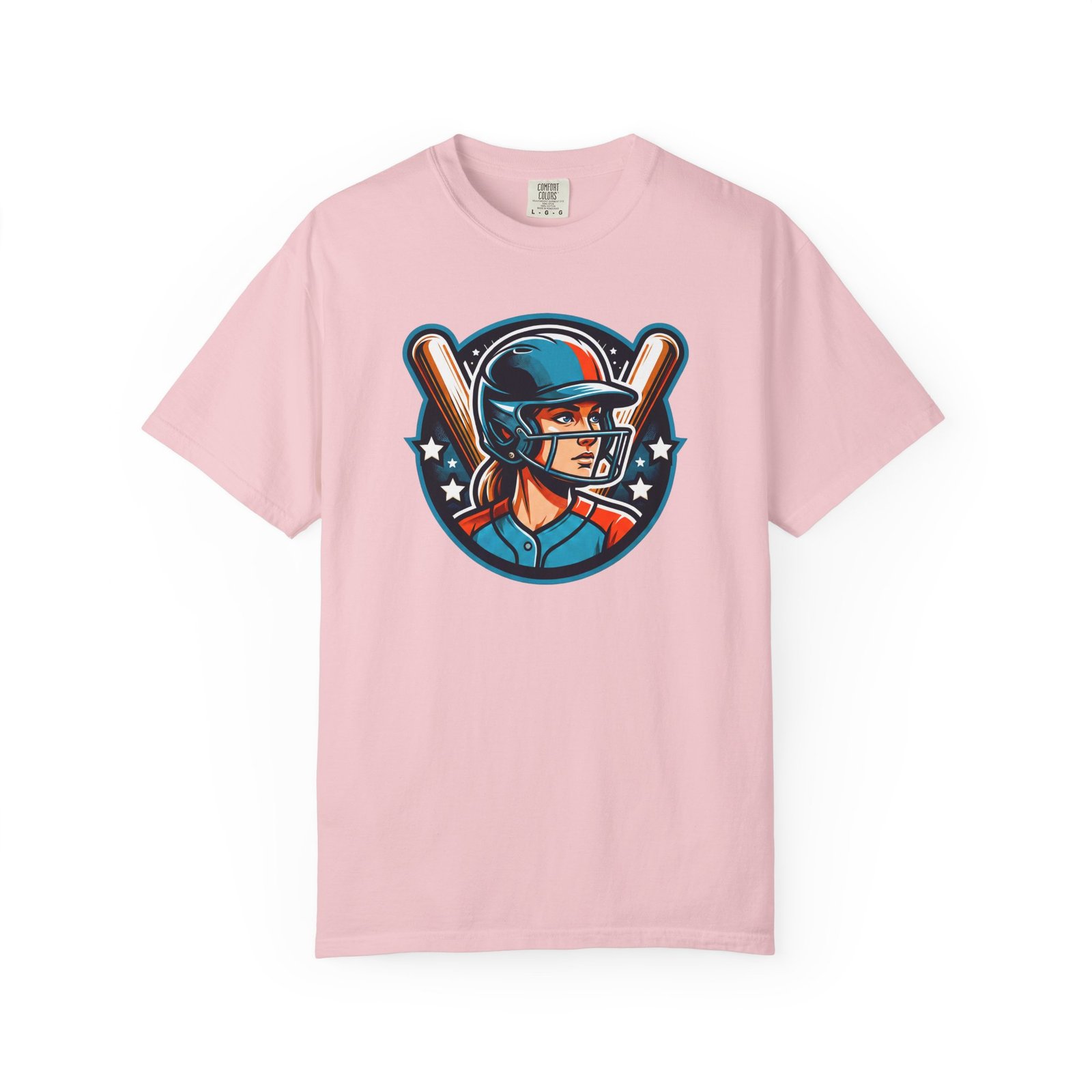 softball player graphic shirt — retro batter softball t‑shirt on comfort colors 1717 tee