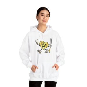 softball heart figure hoodie – cute retro softball love hooded sweatshirt