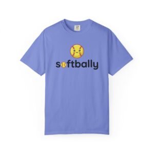 softbally logo tee — colorful softball graphic on comfort colors 1717 t shirt