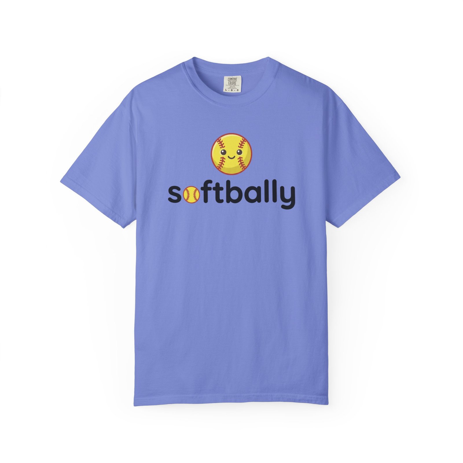 softbally logo tee — colorful softball graphic on comfort colors 1717 t shirt
