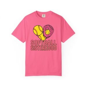 softball sisterhood tee — women’s softball graphic on comfort colors 1717 t shirt