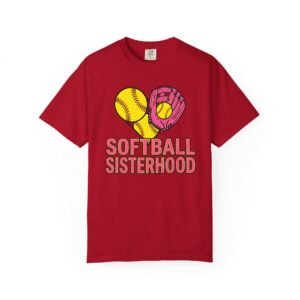 softball sisterhood tee — women’s softball graphic on comfort colors 1717 t shirt