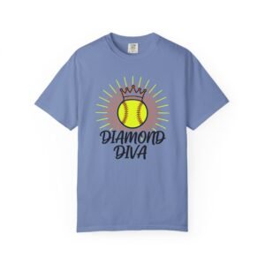 diamond diva softball tee — graphic shirt for players & fans on a comfort colors 1717 t shirt