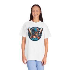 softball player graphic shirt — retro batter softball t‑shirt on comfort colors 1717 tee