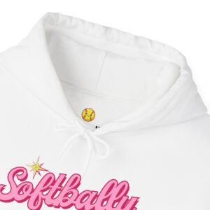 softbally “let’s go!” sweatshirt — bubble gum retro softball sweatshirt