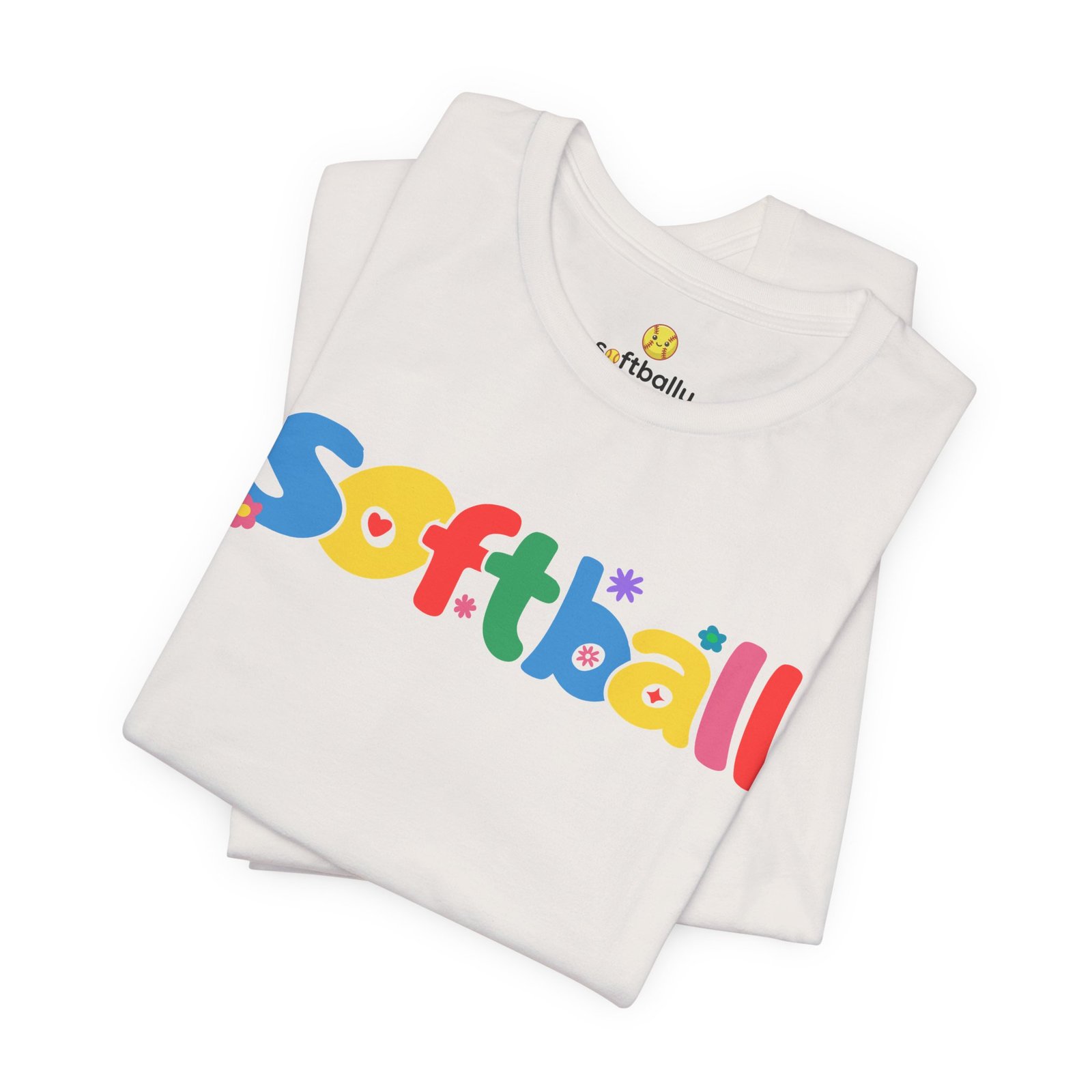 softball colorful kids tee — playful retro lettering softball shirt softball colorful kids tee — playful retro lettering softball shirt