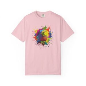 color splash softball tee — vibrant crewneck softball graphic on comfort colors 1717 shirt