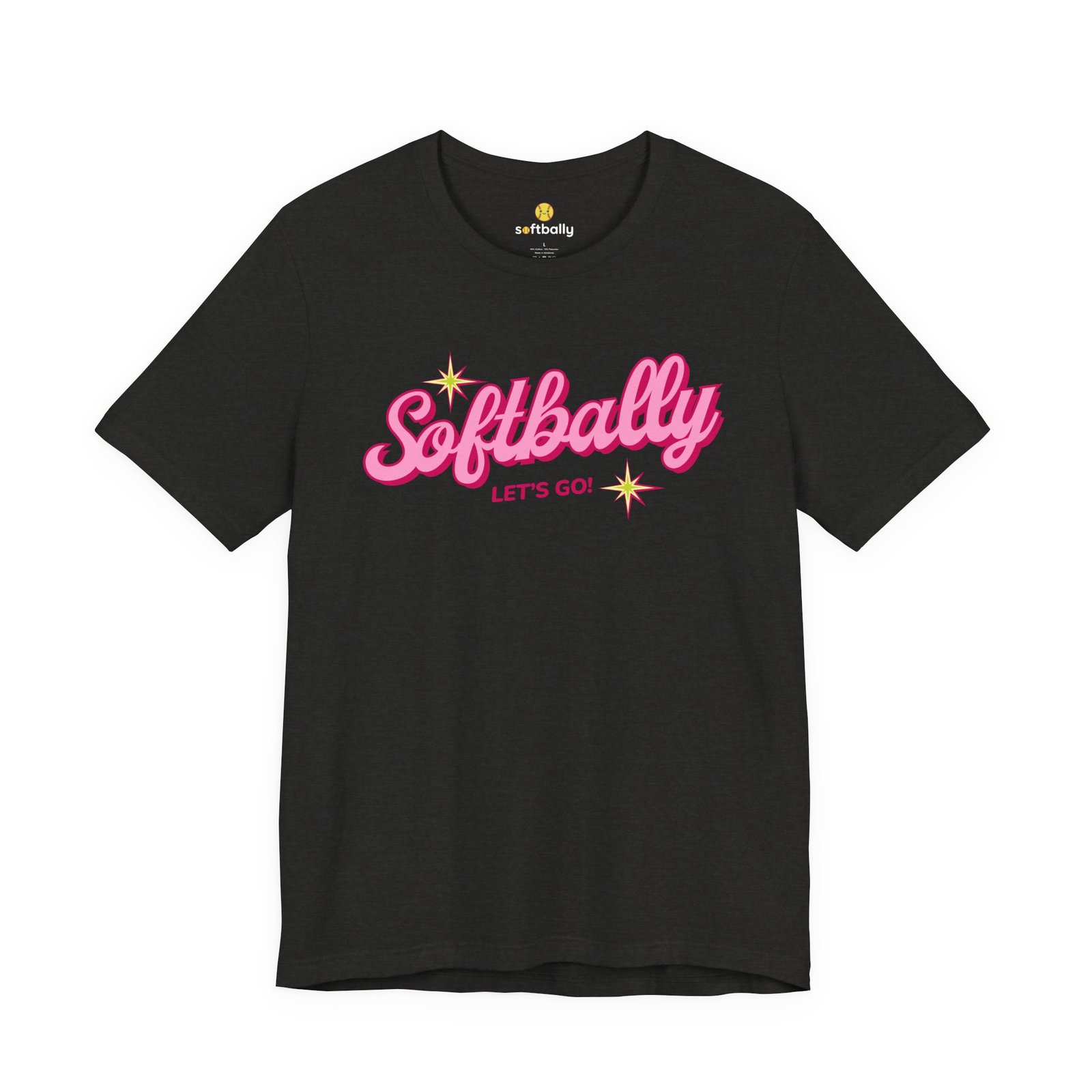 softbally “let’s go!” tee — bubble gum retro softball shirt softbally “let’s go!” tee — bubble gum retro softball shirt