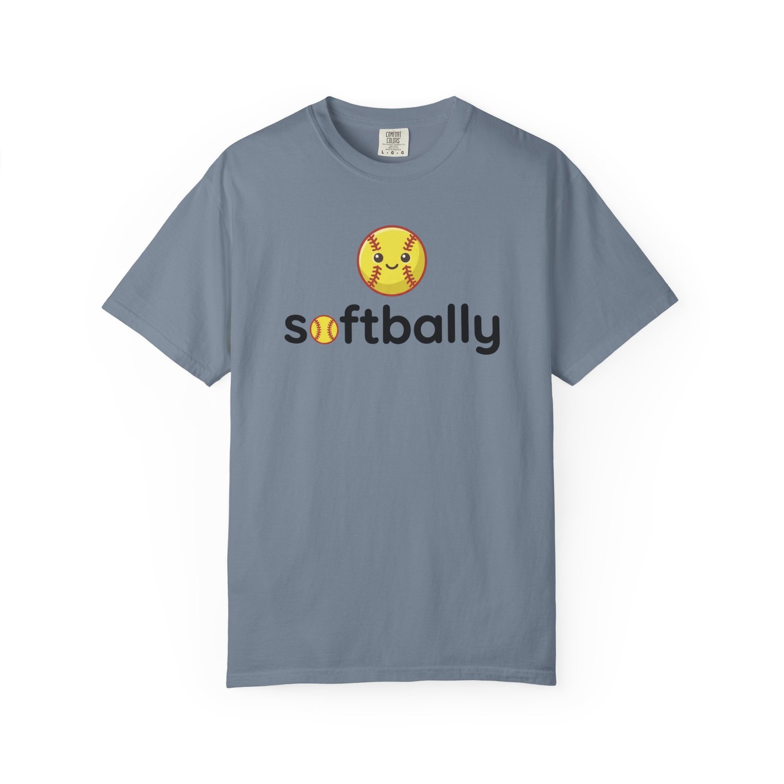 softbally logo tee — colorful softball graphic on comfort colors 1717 t shirt