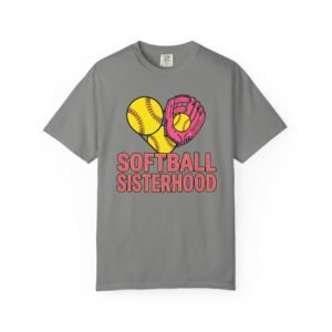 softball sisterhood tee — women’s softball graphic on comfort colors 1717 t shirt