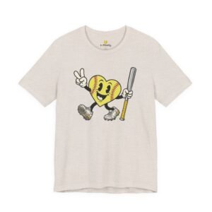 softball heart figure t‑shirt – cute retro softball love tee