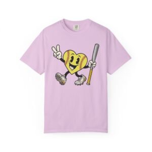 softball heart figure t‑shirt – cute retro softball love design on comfort colors tee