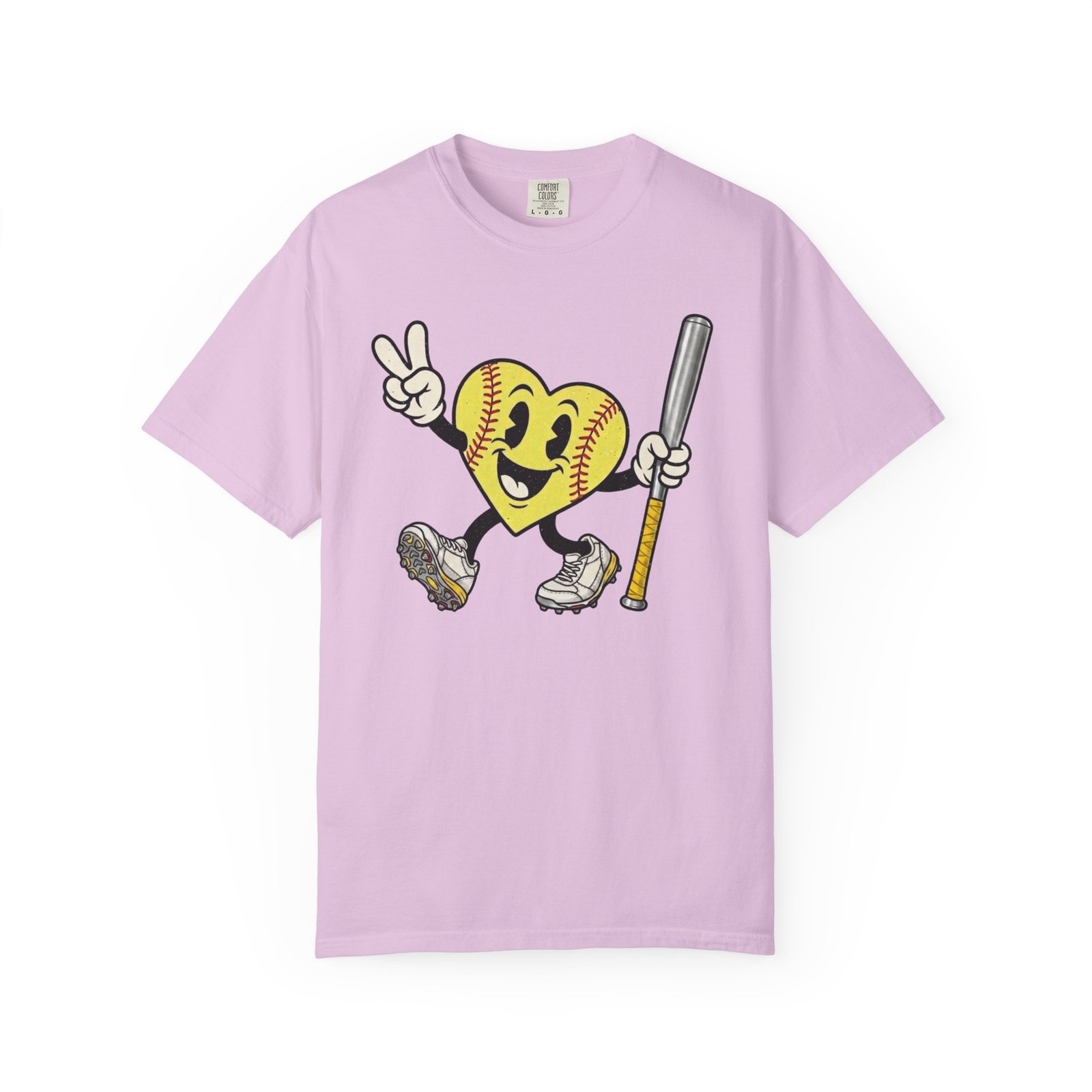 softball heart figure t‑shirt – cute retro softball love design on comfort colors tee