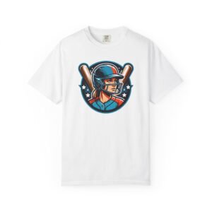 softball player graphic shirt — retro batter softball t‑shirt on comfort colors 1717 tee