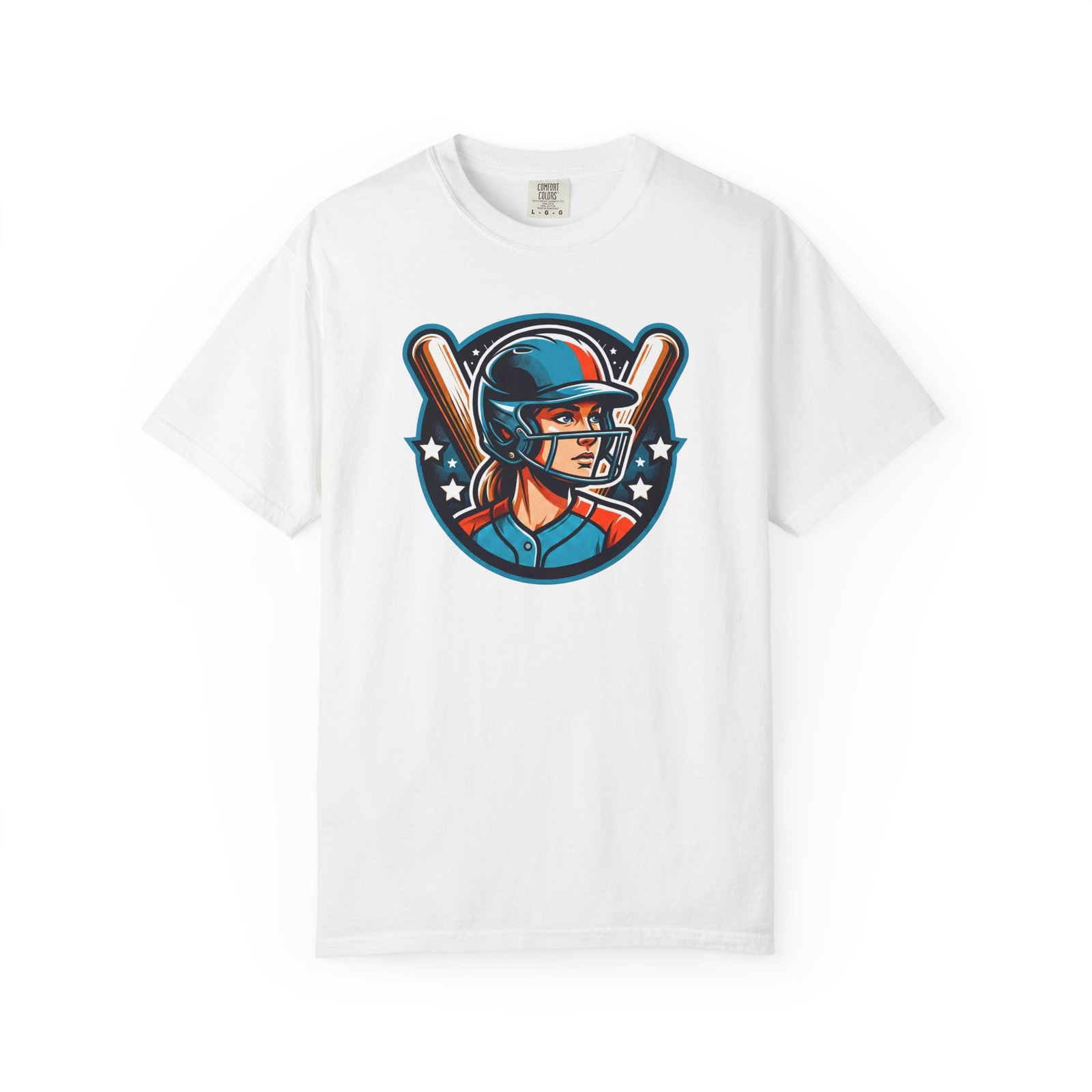 softball player graphic shirt — retro batter softball t‑shirt on comfort colors 1717 tee