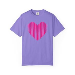 heart bats softball tee pink heart graphic t shirt on comfort colors 1717 shirt