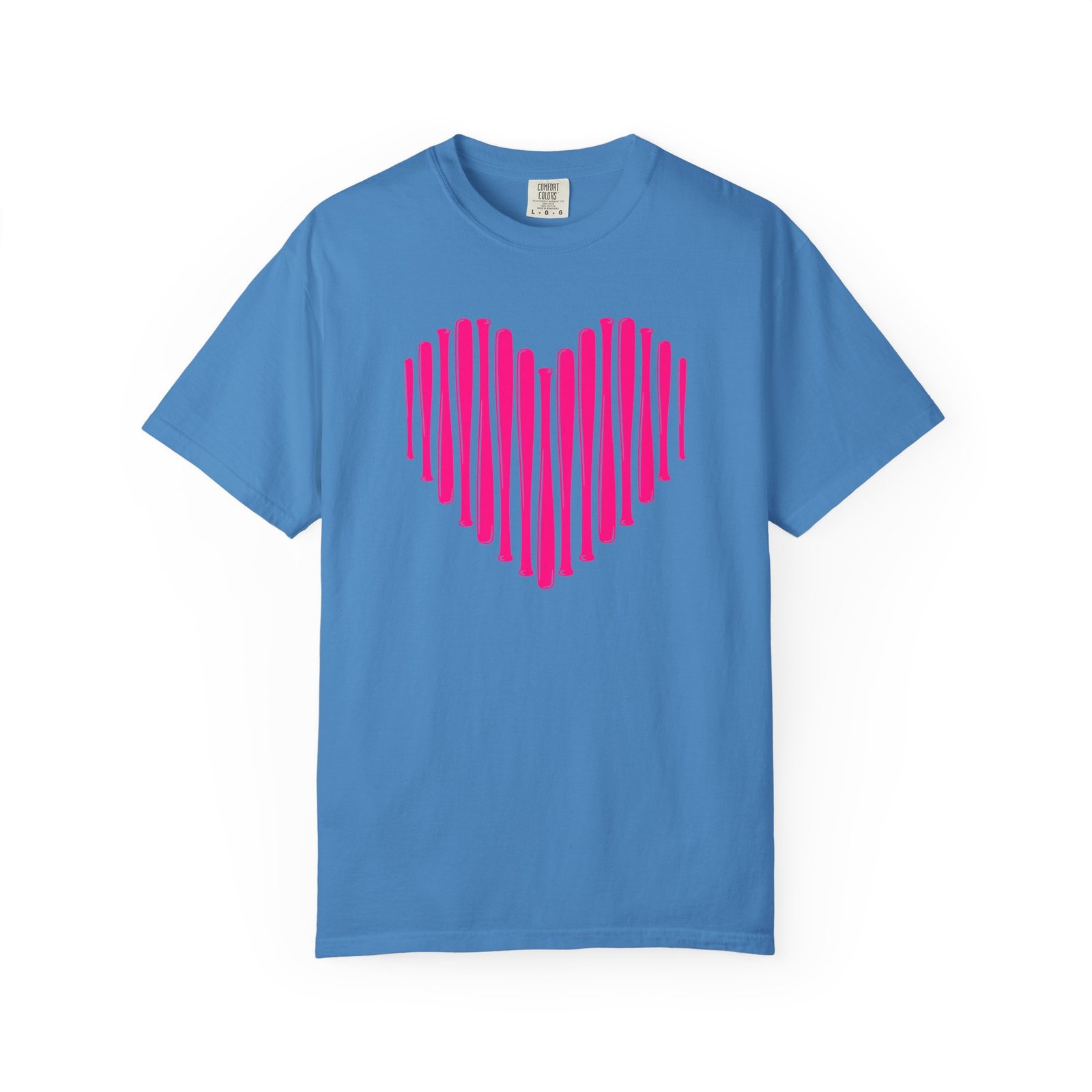 heart bats softball tee pink heart graphic t shirt on comfort colors 1717 shirt