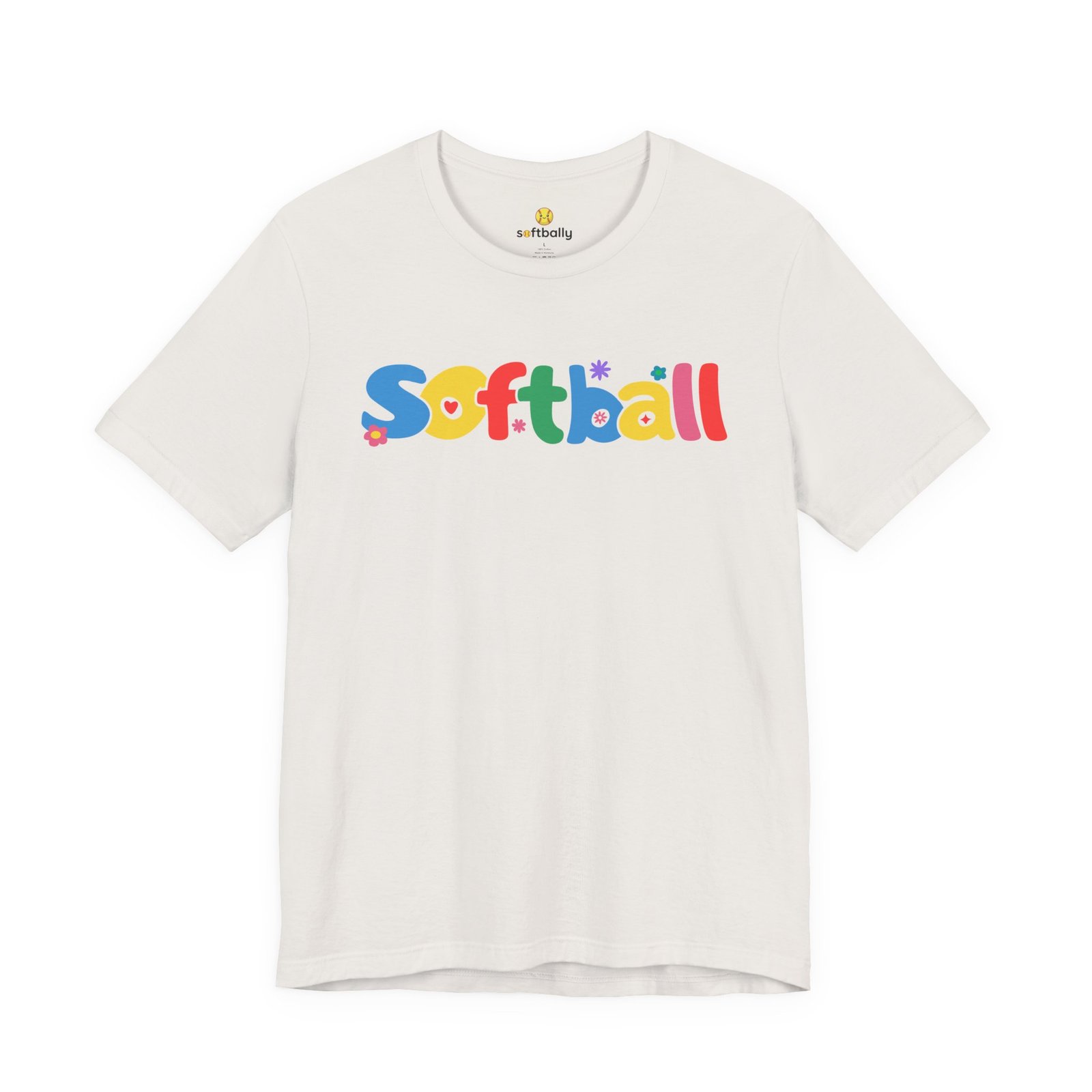 softball colorful kids tee — playful retro lettering softball shirt softball colorful kids tee — playful retro lettering softball shirt