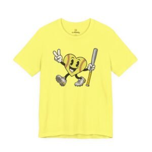 softball heart figure t‑shirt – cute retro softball love tee