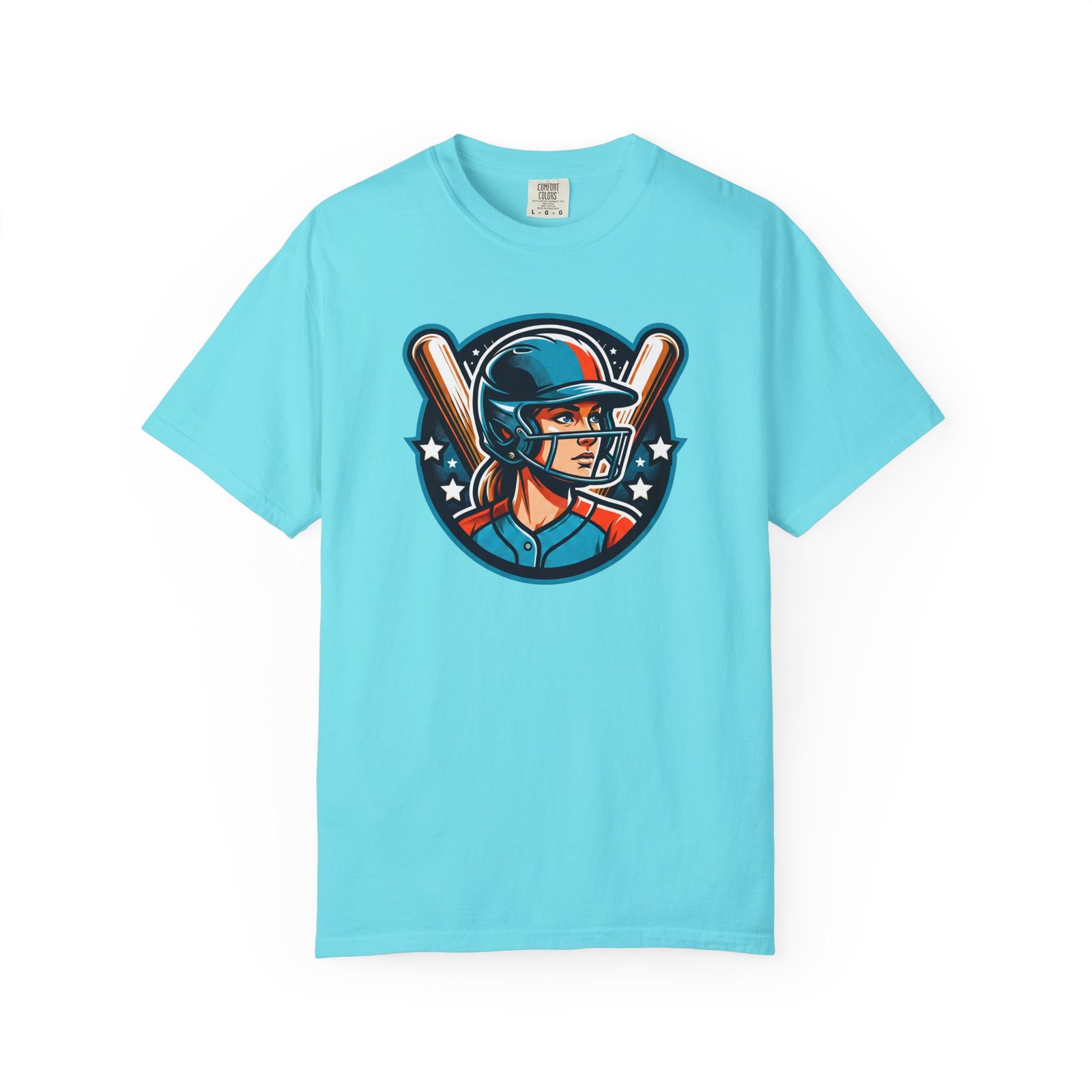 softball player graphic shirt — retro batter softball t‑shirt on comfort colors 1717 tee