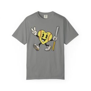 softball heart figure t‑shirt – cute retro softball love design on comfort colors tee