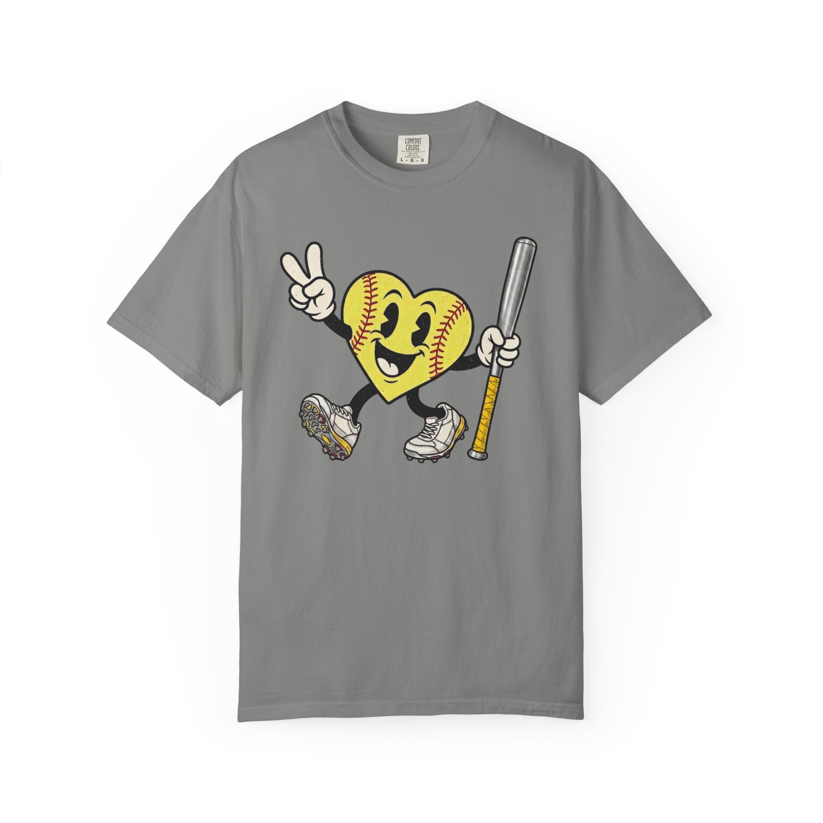 softball heart figure t‑shirt – cute retro softball love design on comfort colors tee