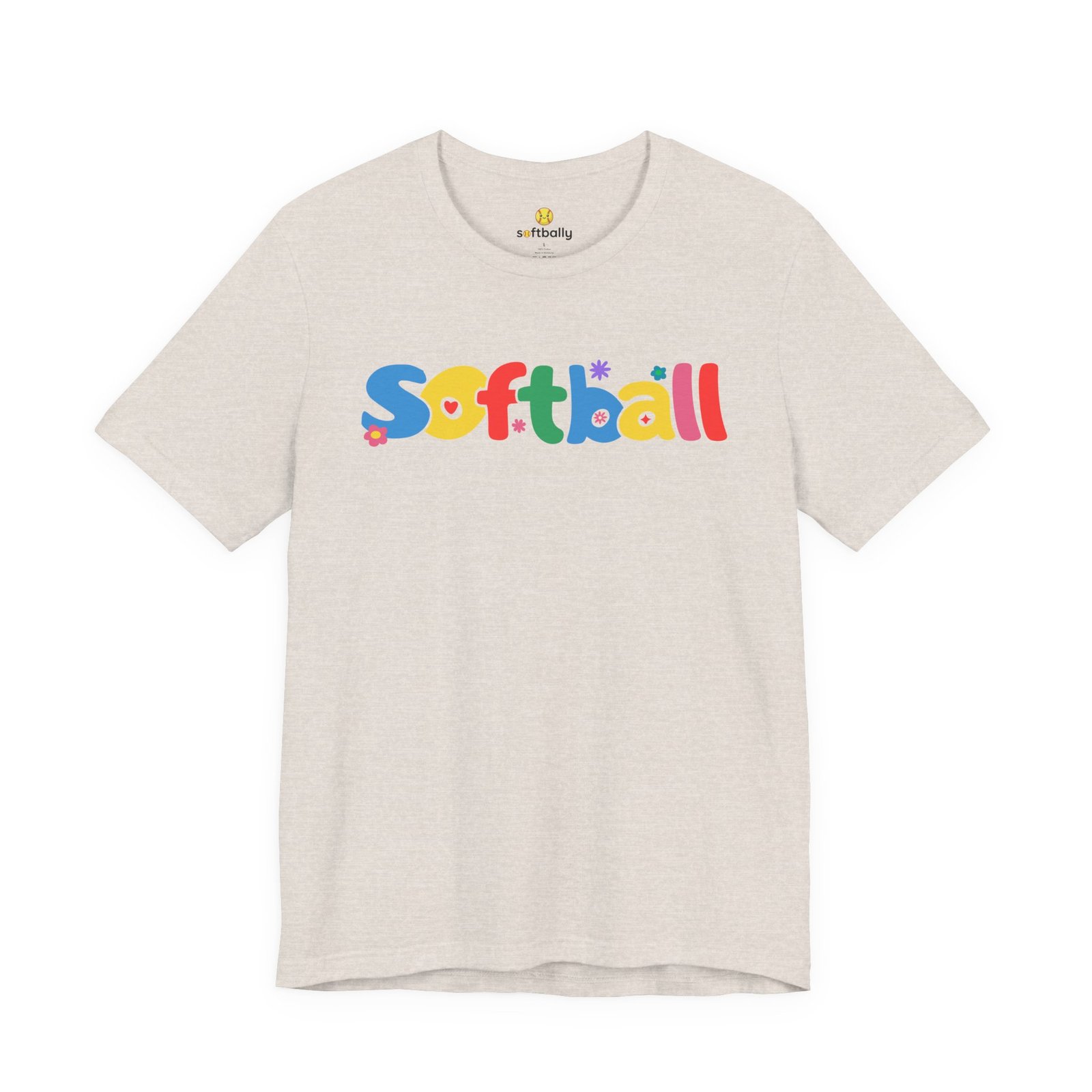 softball colorful kids tee — playful retro lettering softball shirt softball colorful kids tee — playful retro lettering softball shirt