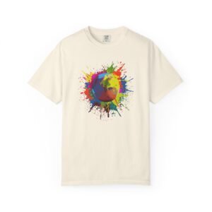 color splash softball tee — vibrant crewneck softball graphic on comfort colors 1717 shirt