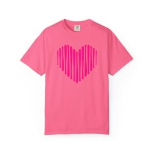 heart bats softball tee pink heart graphic t shirt on comfort colors 1717 shirt