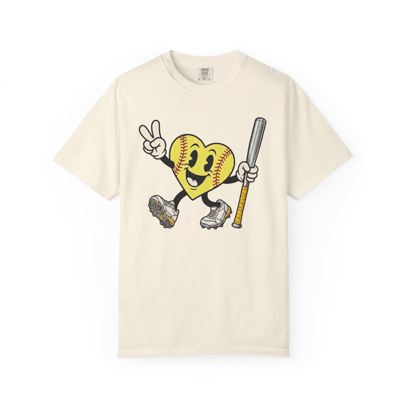 softball heart figure t‑shirt – cute retro softball love design on comfort colors tee