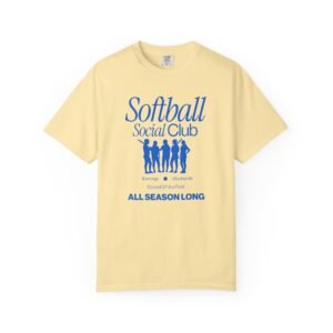 softball social club tee — all season long design on comfort colors 1717 t shirt