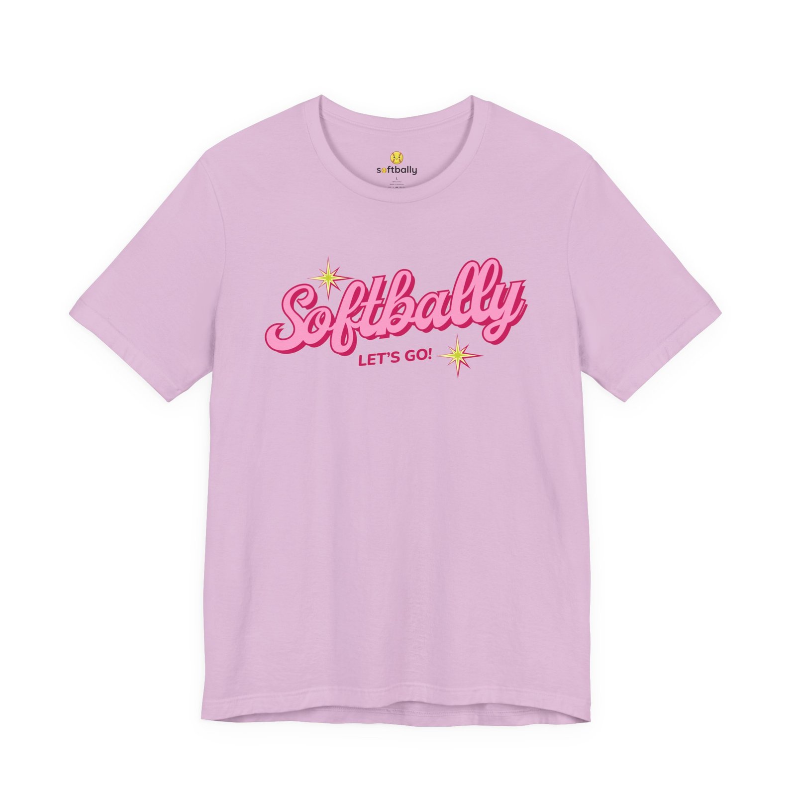 softbally “let’s go!” tee — bubble gum retro softball shirt softbally “let’s go!” tee — bubble gum retro softball shirt