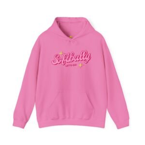 softbally “let’s go!” sweatshirt — bubble gum retro softball sweatshirt