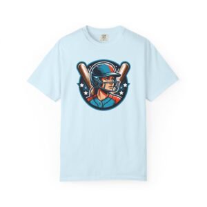 softball player graphic shirt — retro batter softball t‑shirt on comfort colors 1717 tee