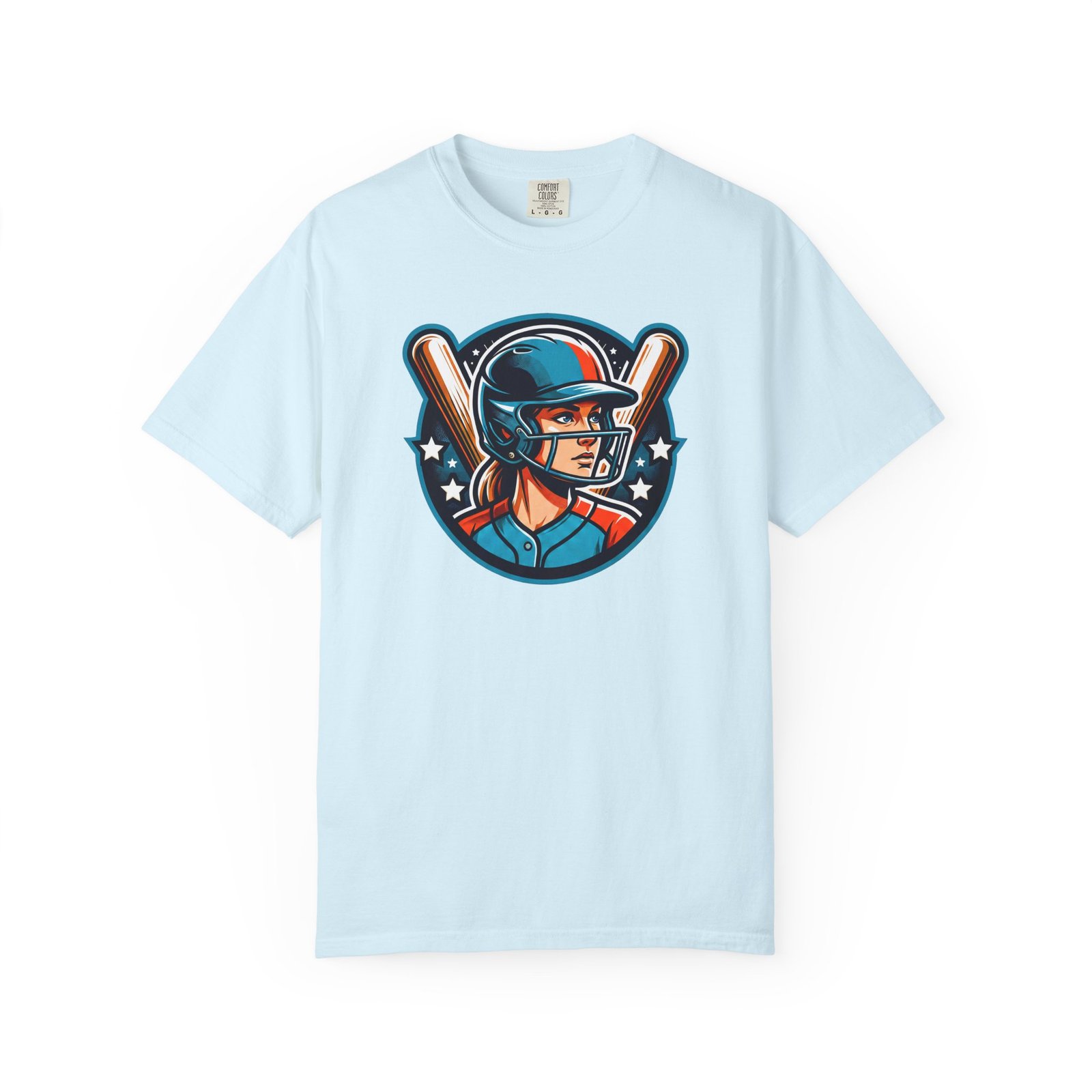 softball player graphic shirt — retro batter softball t‑shirt on comfort colors 1717 tee