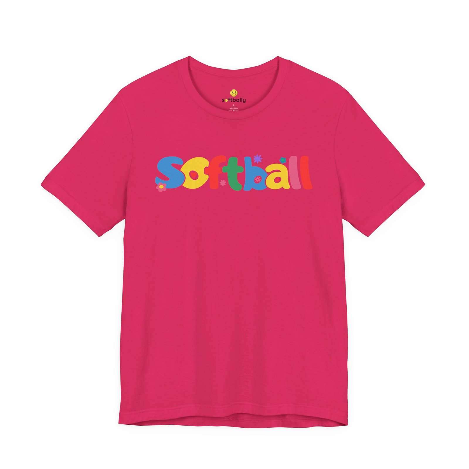 softball colorful kids tee — playful retro lettering softball shirt softball colorful kids tee — playful retro lettering softball shirt