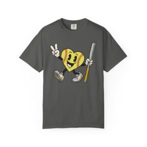 softball heart figure t‑shirt – cute retro softball love design on comfort colors tee