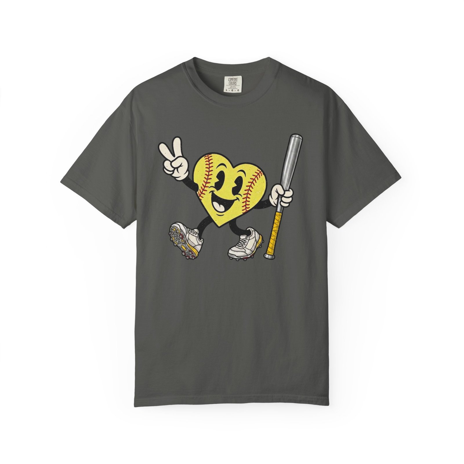 softball heart figure t‑shirt – cute retro softball love design on comfort colors tee