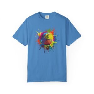 color splash softball tee — vibrant crewneck softball graphic on comfort colors 1717 shirt