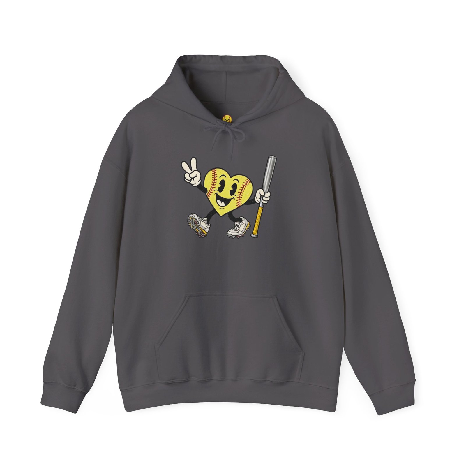softball heart figure hoodie – cute retro softball love hooded sweatshirt