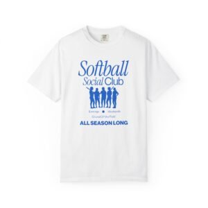 softball social club tee — all season long design on comfort colors 1717 t shirt