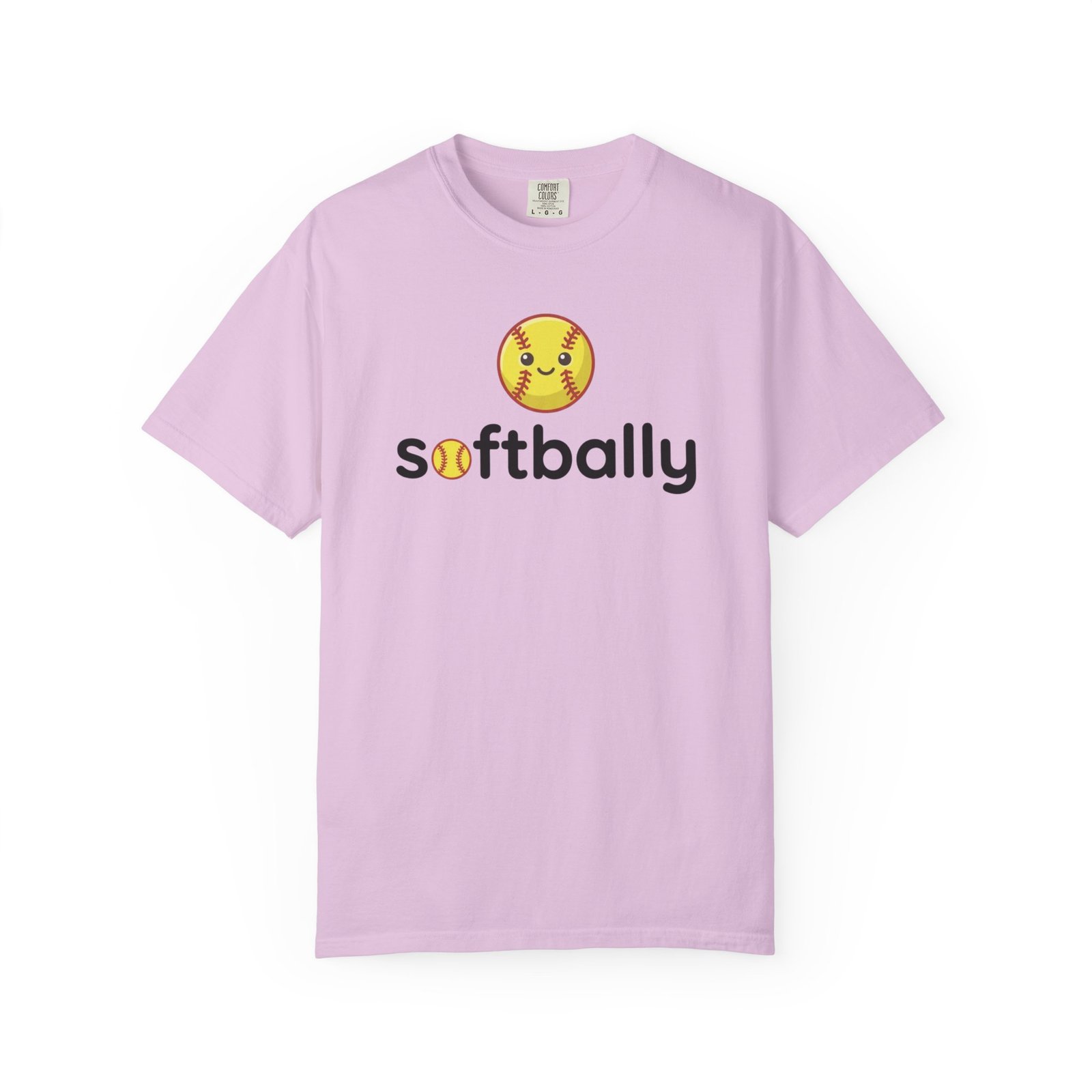softbally logo tee — colorful softball graphic on comfort colors 1717 t shirt