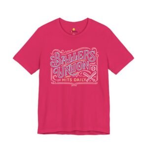 ballers union tee — 'ballers union hits daily' retro neon sign style t‑shirt