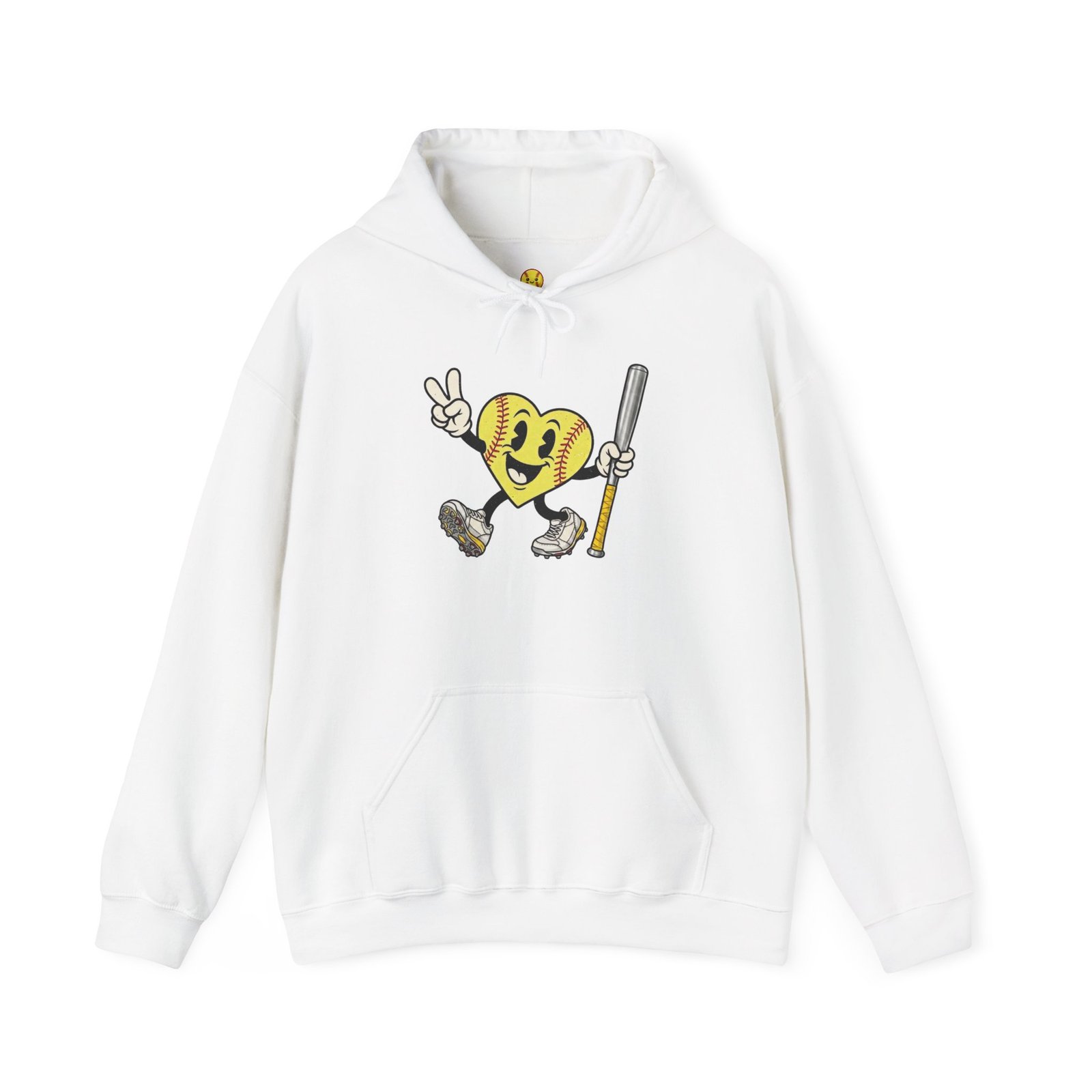 softball heart figure hoodie – cute retro softball love hooded sweatshirt